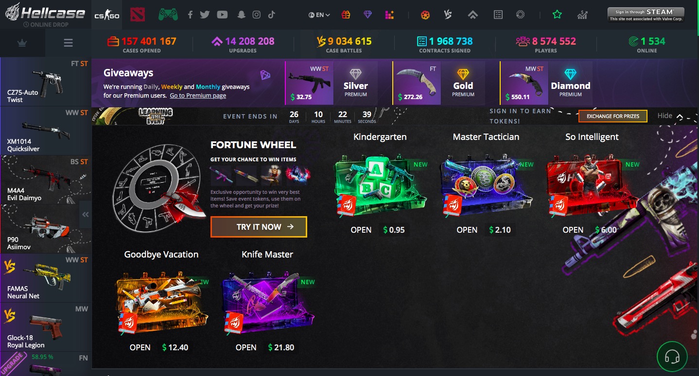 Hellcase main page